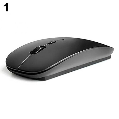 Portable Mini 1200 DPI USB Optical Wireless Computer Mouse 2.4G Receiver Slim Thin Mause Ergonomic Mice for Laptop PC: Black