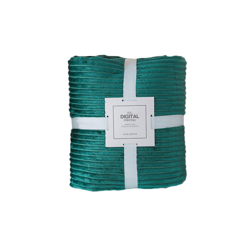 10070cm Camping Warm Cozy Lightweight Fuffy Throw Flannel Solid Color Blanket: Peacock blue