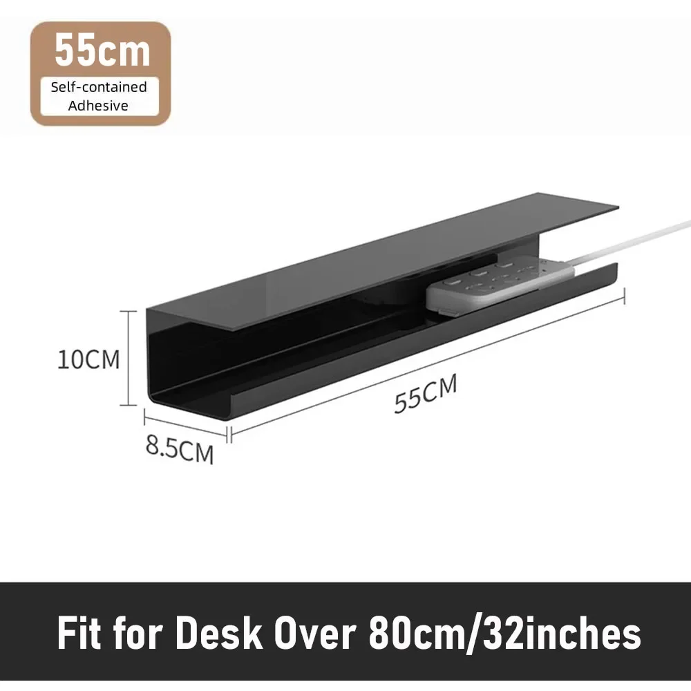 Cable Management Tray,Under Desk Cable Wire Organizer,Fireproof Wire Manager Rack,Large Capacity Cable Storage Tray Box Bracket: WHITE