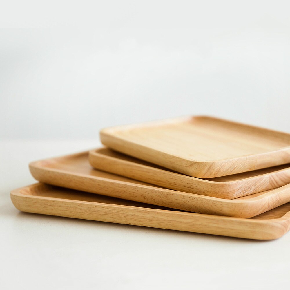 Solid Wood Rectangular Tray Bread Tray Fruit Tray