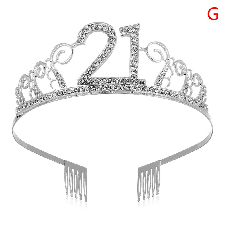 30 40 50 syntymäpäiväjuhlien koristelu aikuisten kristalli tekojalokivi tiara prinsessakruunu: G