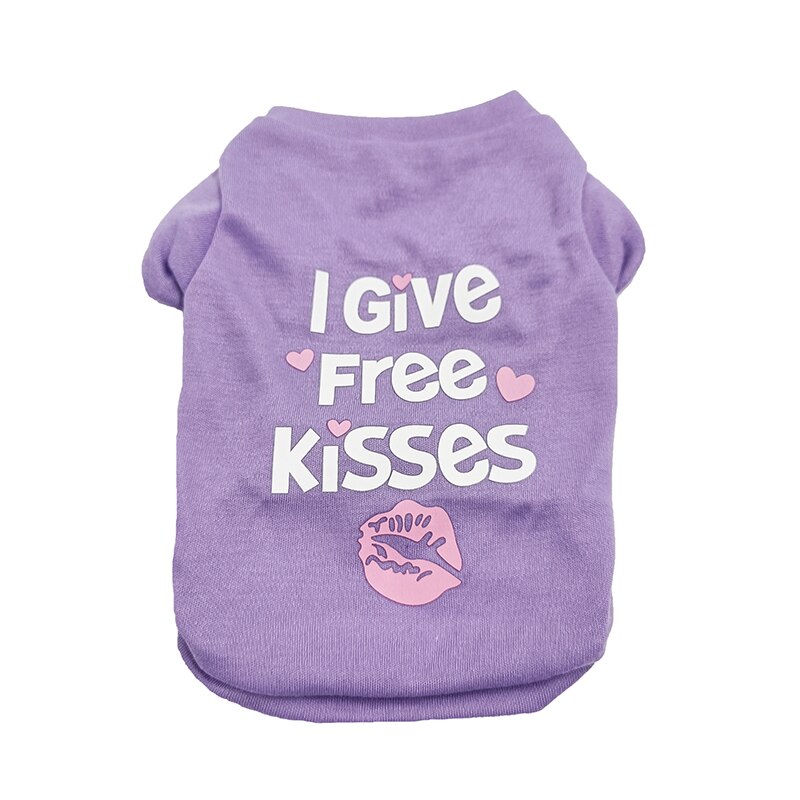 Classic Sphynx Cat T Shirt Shirts Spring Autumn Pet Clothes for Cats Gotas Katten Kedi Vest Dog mascotas Clothing vetement chat: XS-suit 0.6-1.2kg / Purple Kisses