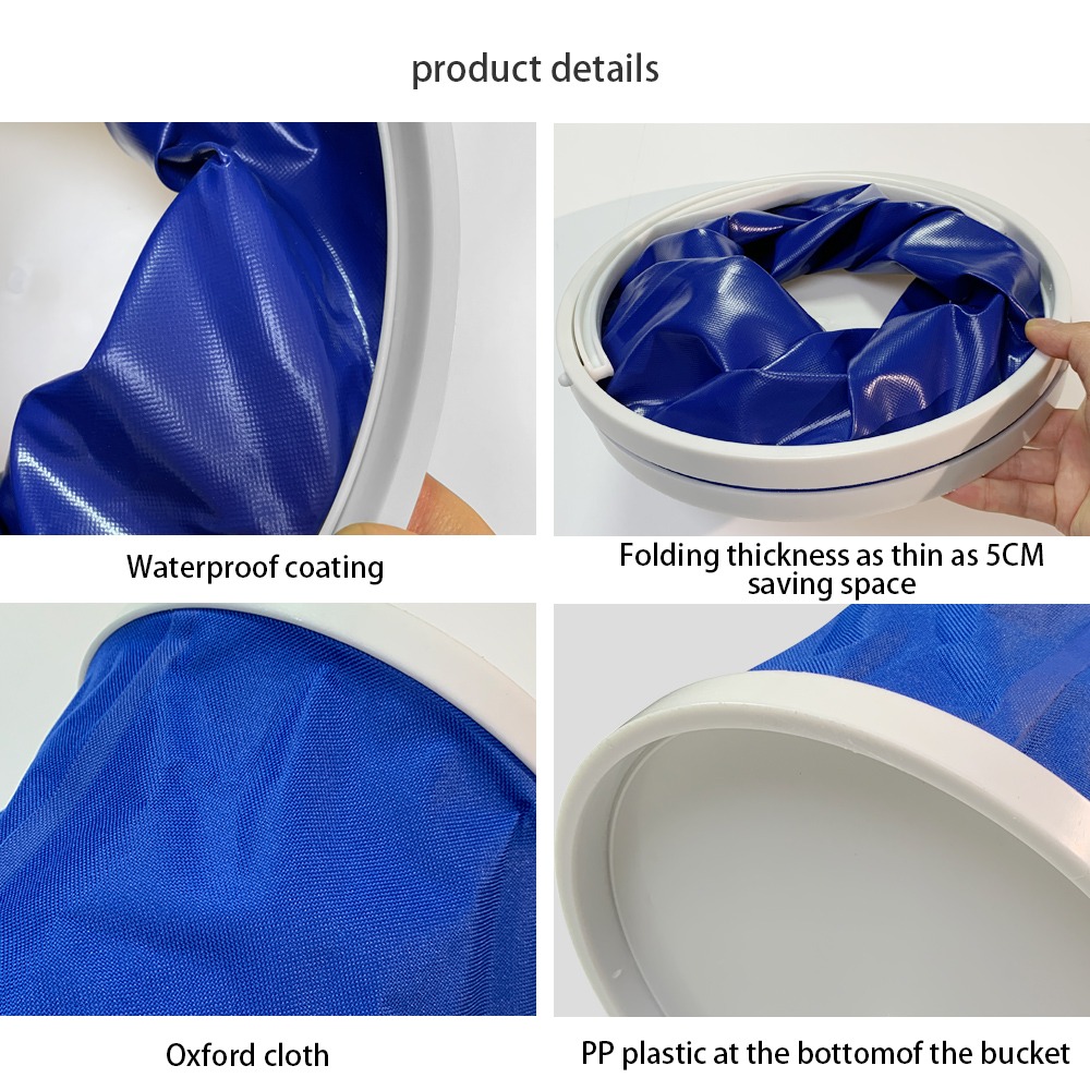 Car Portable Folding Bucket Multi-functional Thickened Folding Bucket Folding Outdoor Bucket Camping Supplie for Car Accessories