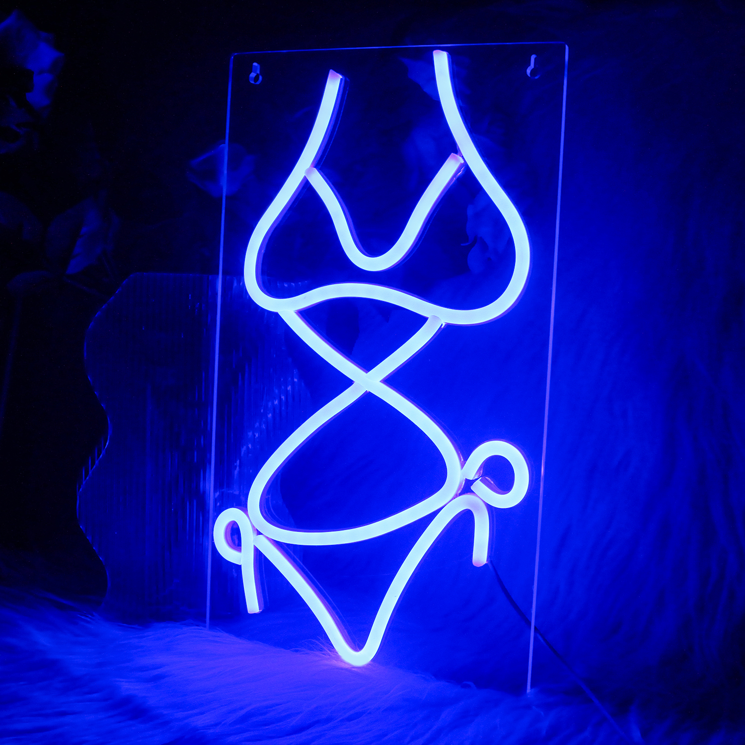 Ineonlife – Bikini LED néon Sexy pour femmes, modèle en acrylique, montage mural, Bar, fête, Club, maison, chambre à coucher, boutique, lumières décoratives publicitaires: Default Title