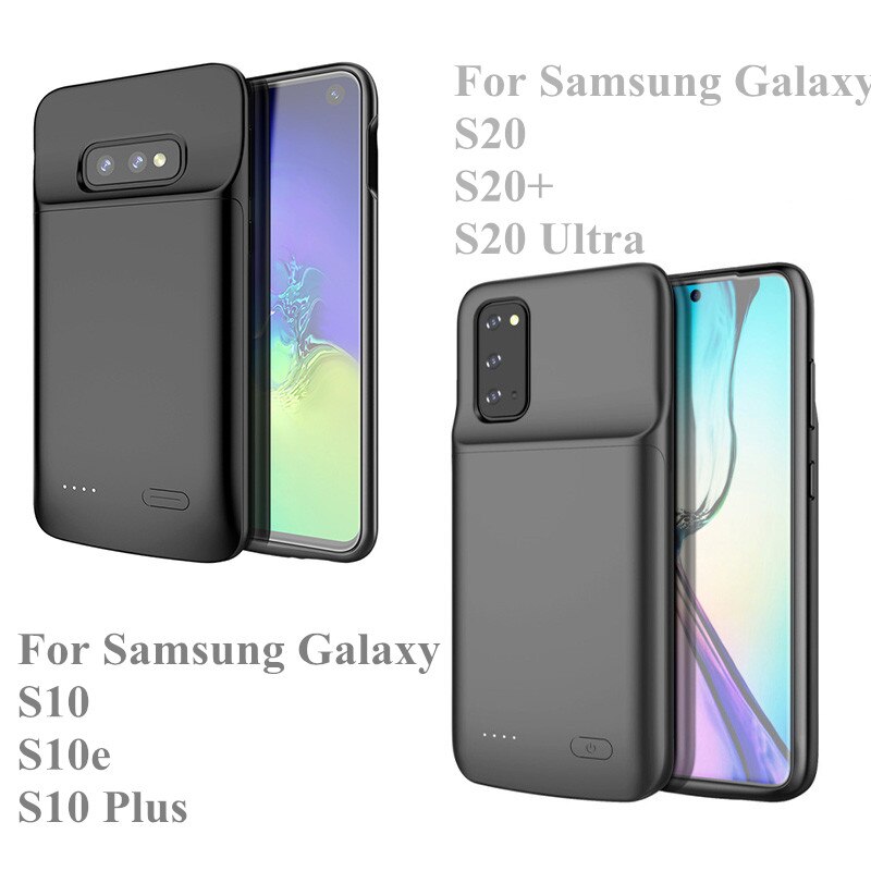 Funda de cargador de batería para Samsung Galaxy S20 S20 + S20 Ultra S10 S10E S10 Plus, funda de carga para Powerbank, funda de batería de respaldo