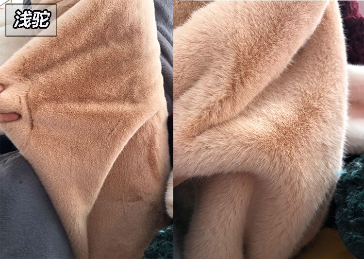 1400G Verdikte Diy Imitatie Nerts Bont Pluche Stof Voor Teller Kledingstuk Homedecor Kunstmatige Wol Fluwelen Stof 0.5X1.6M: shallow camel