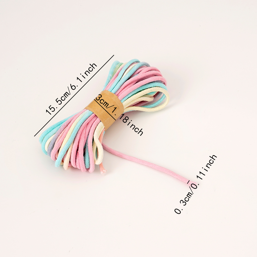 1 szt. 3mm Gruby Gradientowy Tęczowy Sznurek Bawełniany 10M Kolorowy Pleciony Sznurek robić DIY Biżuterii Makramy Bransolet Naszyjników i Rękodzieła