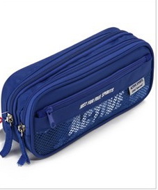 Boys Oxford Pencil Case - Durable Multi-Layer School Storage Pouch for Students: Blue