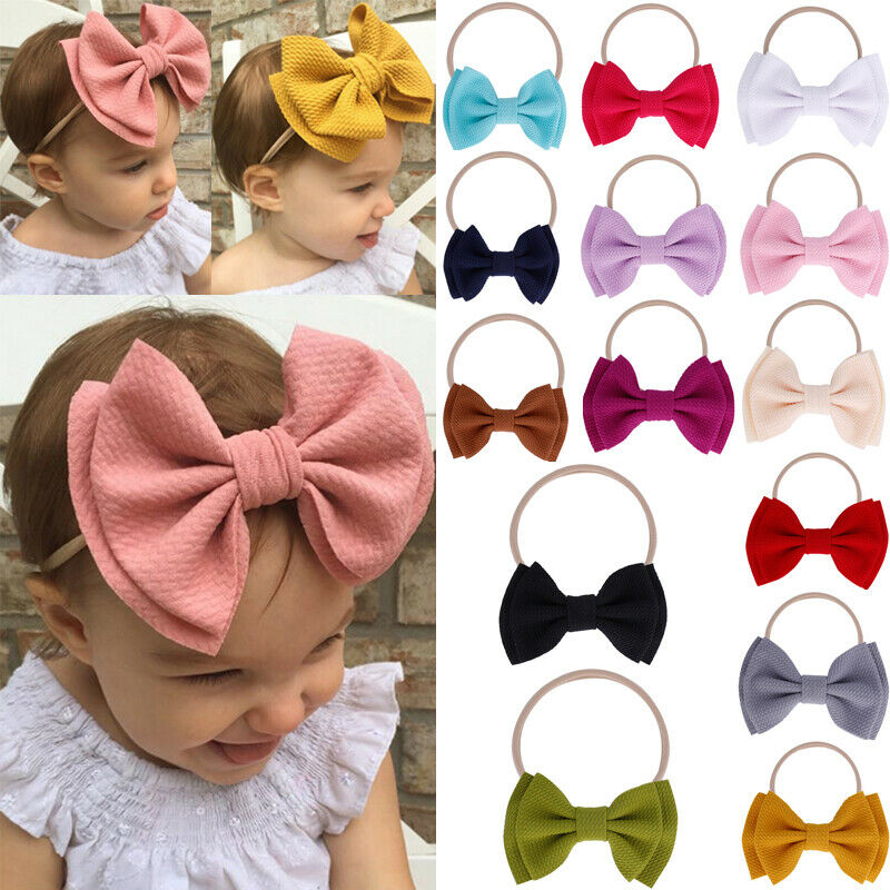 Baby Mädchen Stirnband Großen Bogen Knoten Haarband Turban Kopf Band Neugeborenen Headwrap