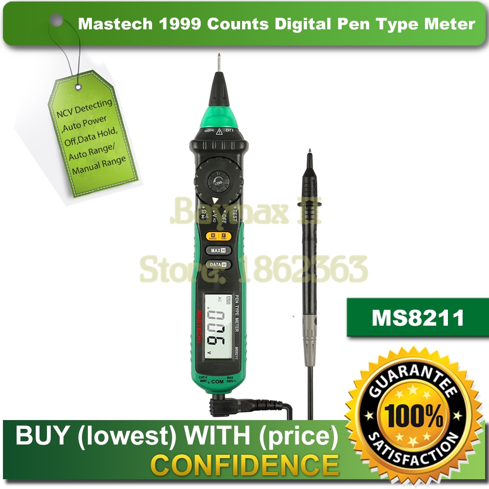 Mastech MS8211 Pen-Type Auto-Variërend Digitale Multimeter Met Contactloze Ac Voltage Detector