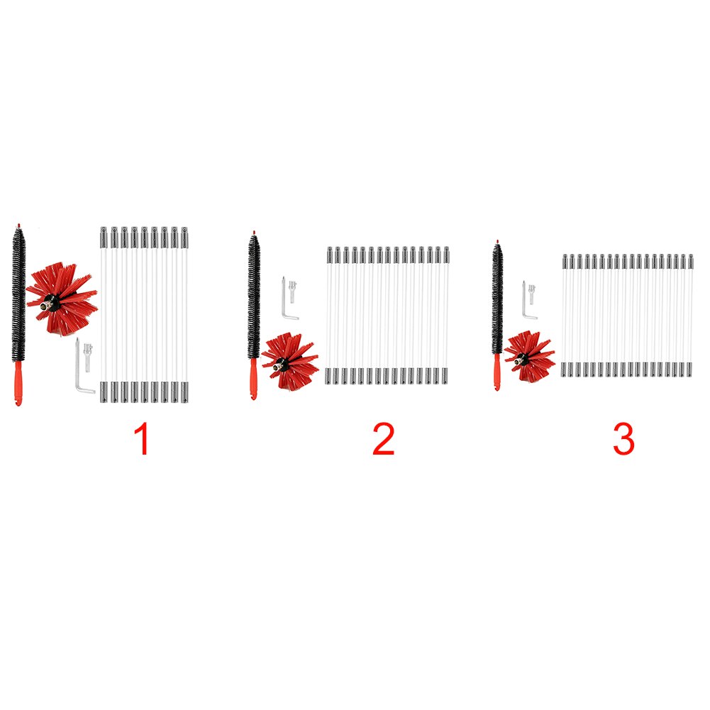 Portable multifonction de brosse de balayage de cheminée Flexible avec la tête de rechange pour le Restaurant à la maison de nettoyage de poêle de tuyau de cheminée