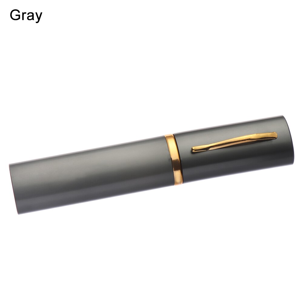 Kvinder mænd bærbare mini aluminiumoxid blyant briller boks metal mini bærbare læsebriller solbrille etui briller protecto: Grå b