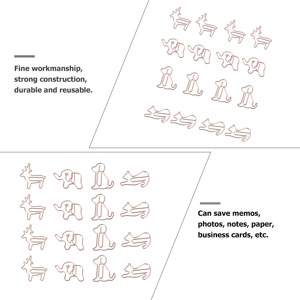 1 Set of Adorable Paper Clips Delicate Animal Paperclips Portable Dog Paperclips