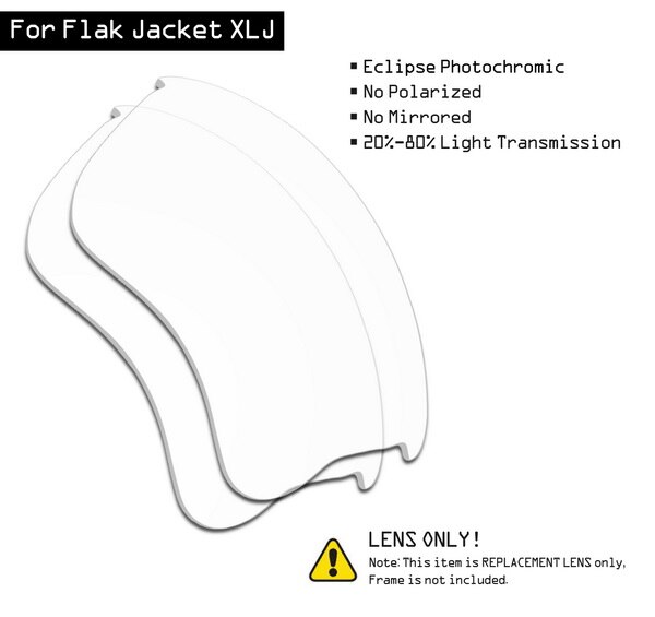 SmartVLT Sonnenbrille Ersatz Linsen für Oakley Flak Jacke XLJ-Finsternis Grau Photochrome: Ursprünglich Titel