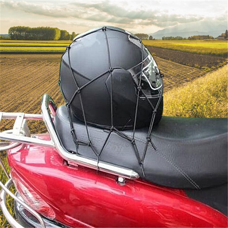 Universele 6 Haken Motorcycle Bagage Netto Zwarte Motorhelm Opslag Mesh Zakken Voor Motorbike Opbergen Opruimen Benodigdheden