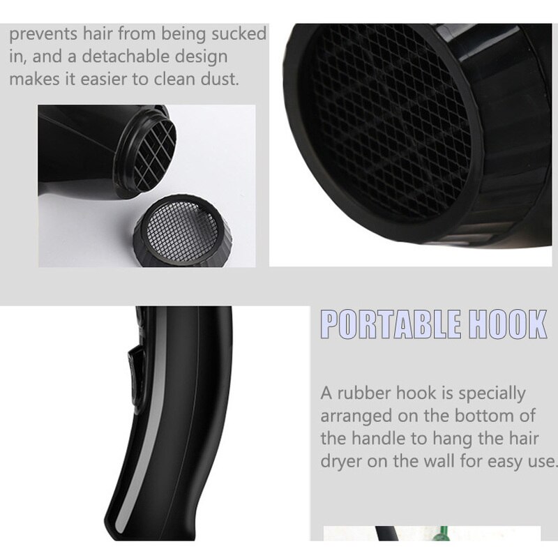 Ionic Hair Dryers Brush Straightener for and Cold Blow Dryer Non-slip Blowdryer with Nozzle 210V-240V Quiet