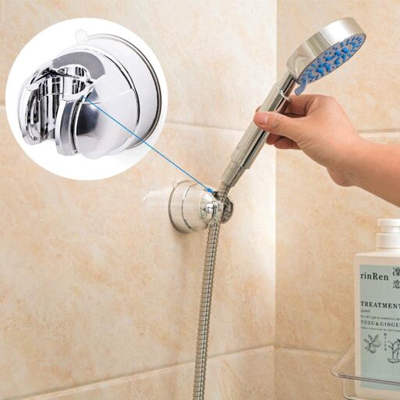 Plastic verstelbare standaard beugel houder zuignap douche holder badkamer plank handheld douche houder Vaste zitting
