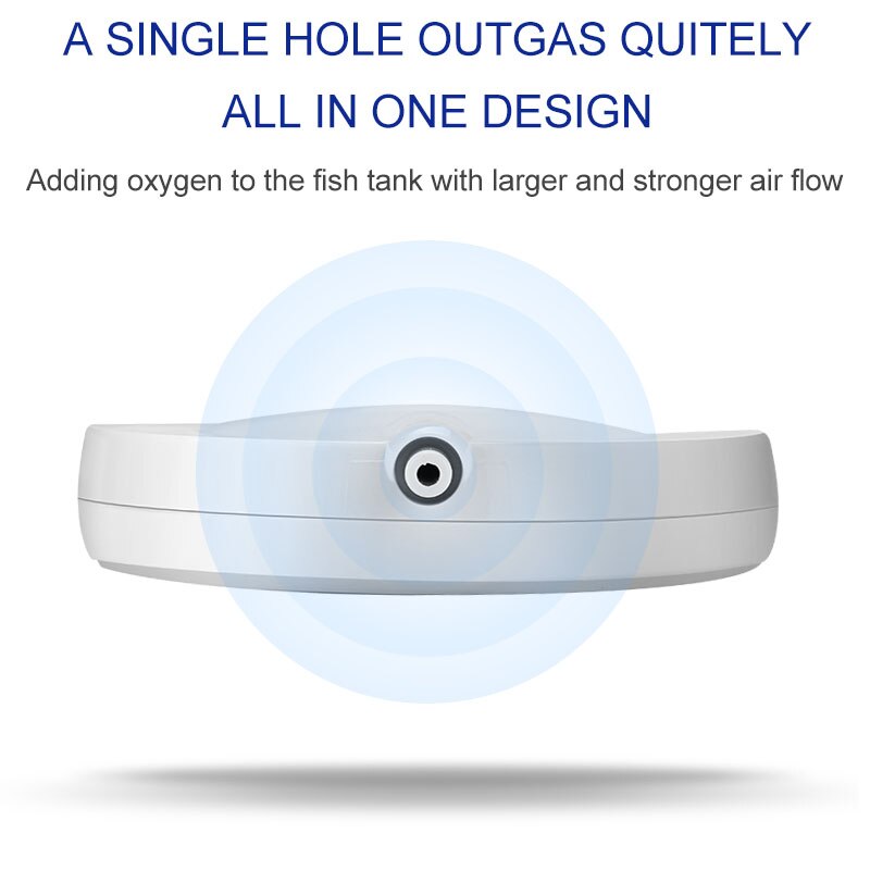 Super stille waterluchtpomp met luchtsteen slang luchtslang zuignap mini hang-on stille luchtpomp aquarium voor vissenkom zwart/wit