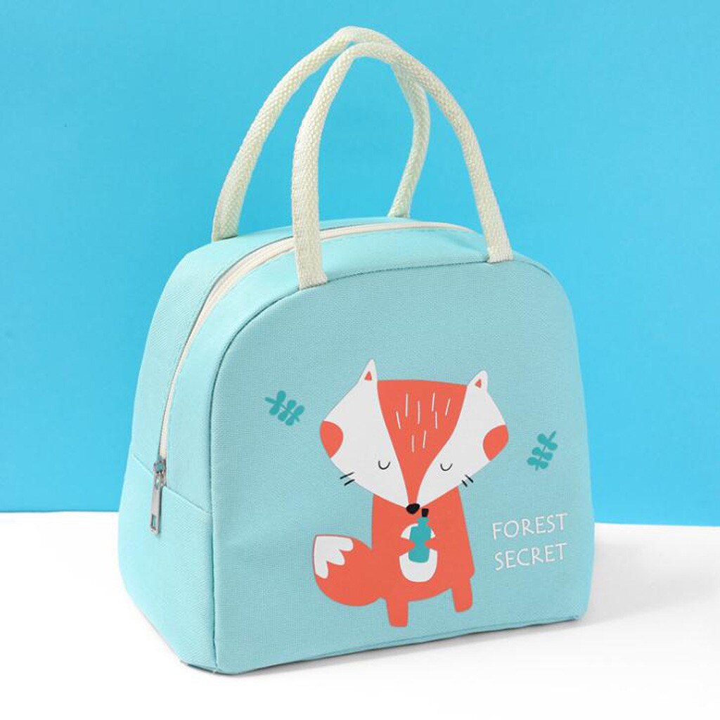 25# Cartoon Insulated Lunch Bag For Women Men Kids Cooler Tote Food Lunch Box Picnic Food Lunch Box Bag For Kid Girls Ladies: Green 