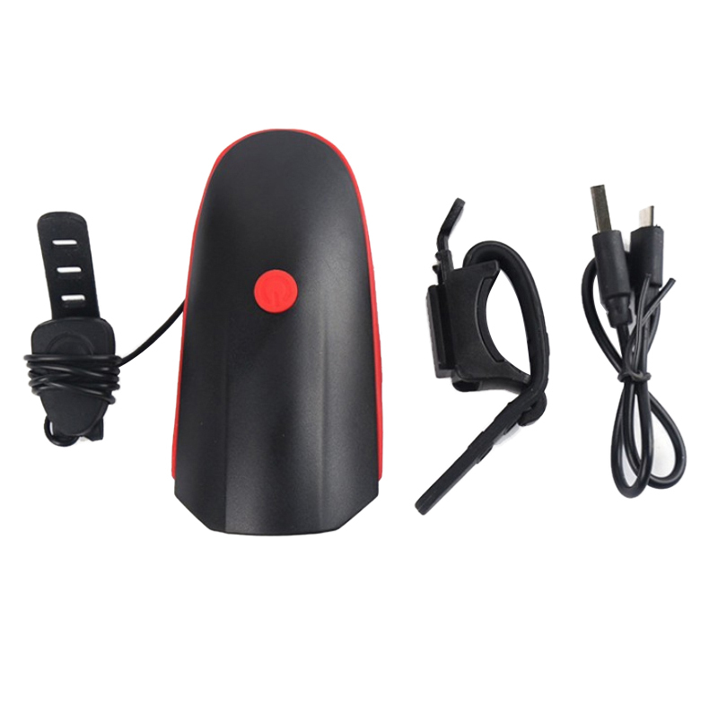 Vélo USB charge lampe de poche vélo klaxon lumière phare trois Flash modèles 1200 MAh vélo corne IP44 lumière LED waterproof