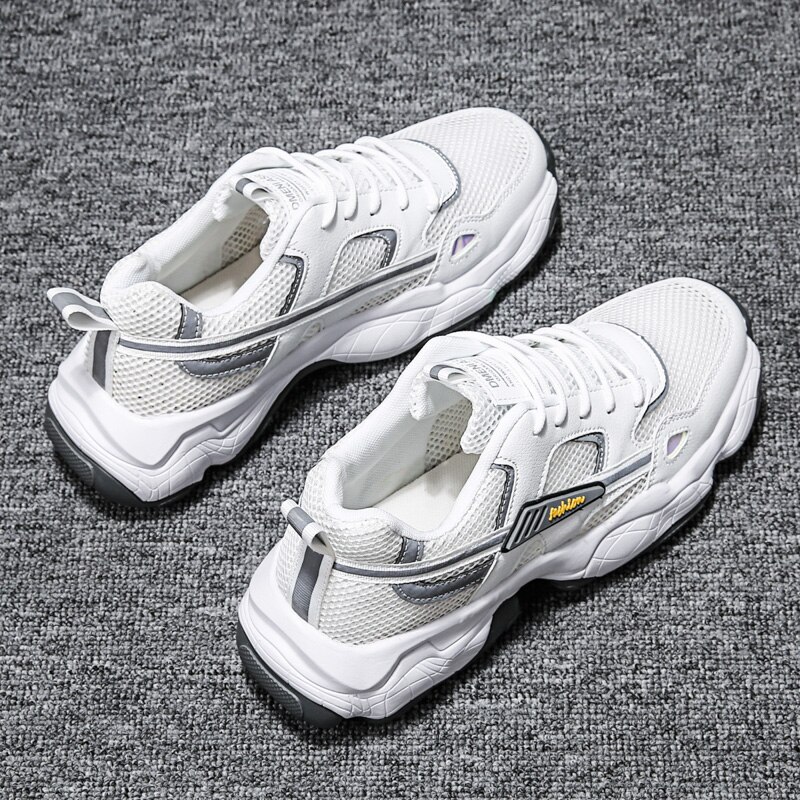 Zapatillas deportivas de malla transpirable para hombre, zapatos informales gruesos y planos, a la , para Primavera,