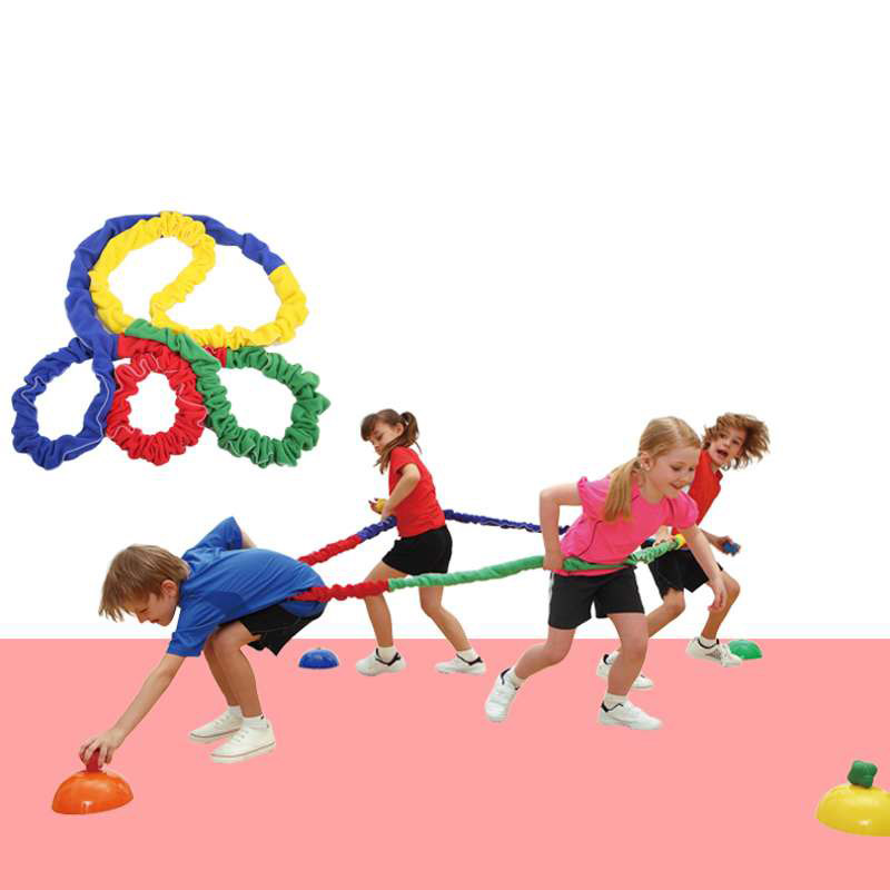 Utendørs spill teambuilding utvikle sport underholdning leker barn elastisitet tau sirkel løping push barn sensorisk tau