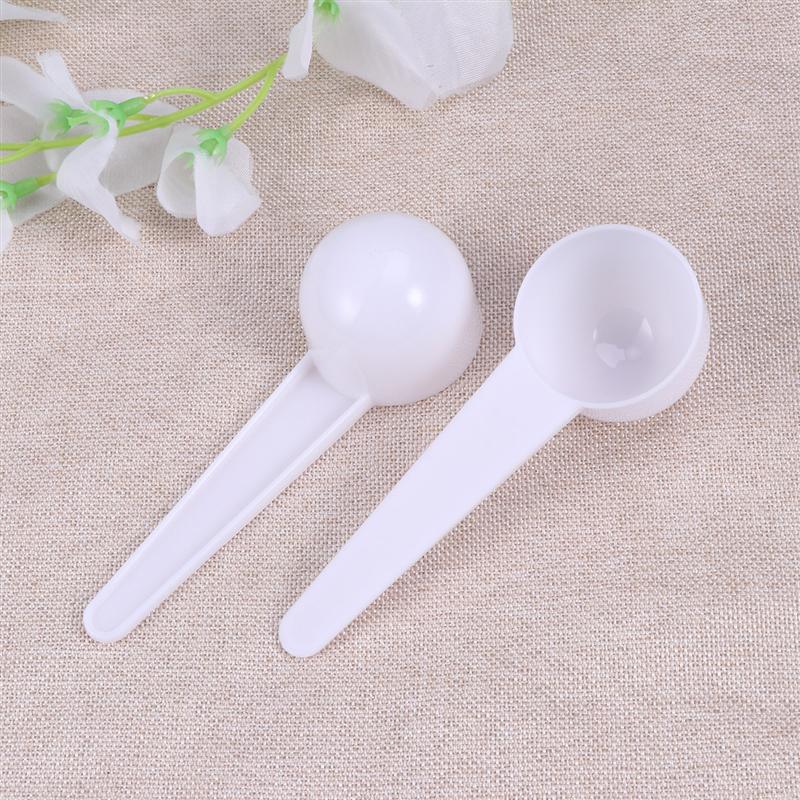25pcs/pack 10g Plastic Round Bottom Scoop Coffee Measuring Spoon for Milk Powder Liquid Seasoning Refillable Compatible Scoops