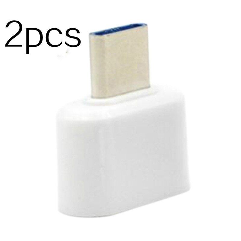 1-2 Pcs Type-C Male To USB 3.0 Female USB C Converter USB Adapter: white 2pcs