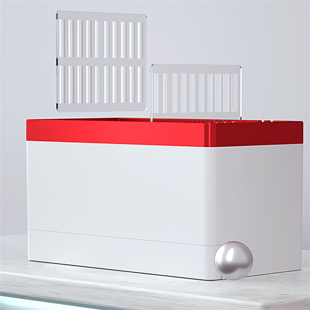 Desktop Mini Fish Tank with Filter and LED Light Office Ecological Fish Tank with Telescopic Phone Rack Circulating Aquarium Box