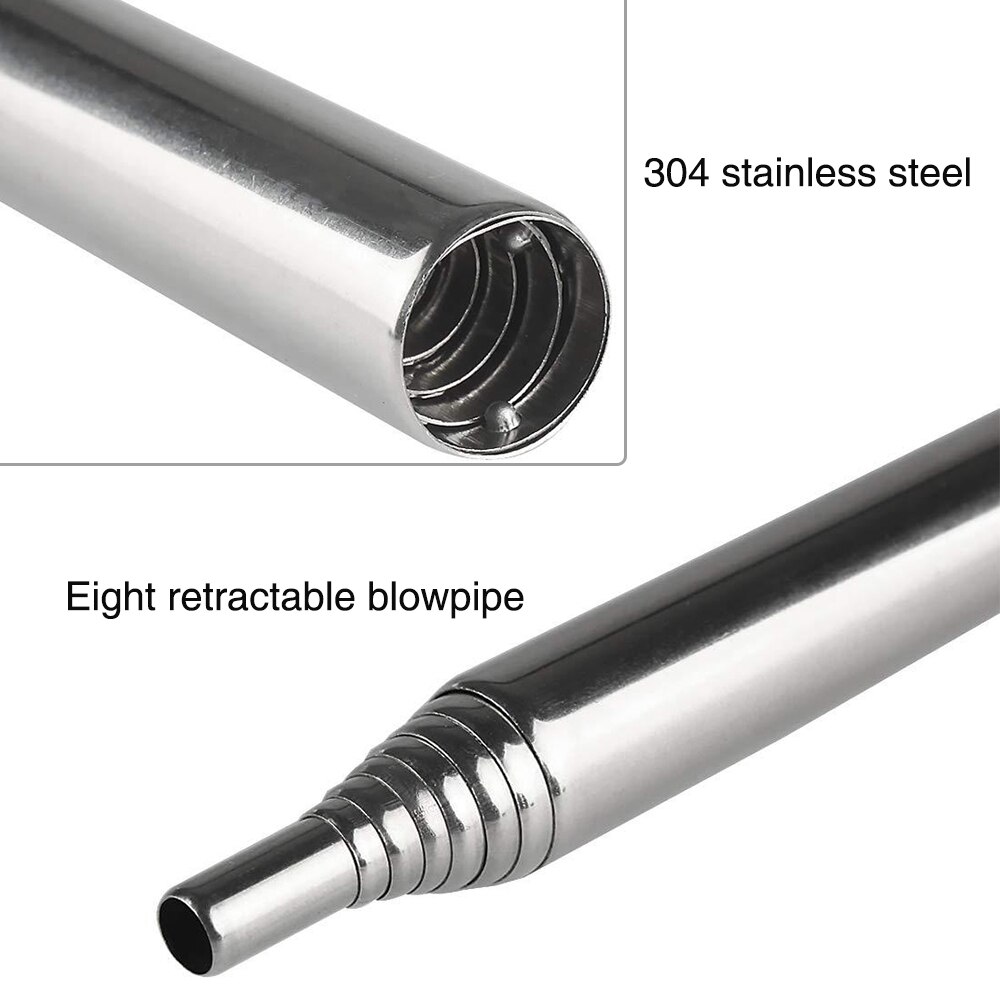 Stainless Steel Collapsible Blowing Fire Stick High Effective Tiny Equipment Blowing Fire Stick Outdoor Beach Garden Camp Tool S