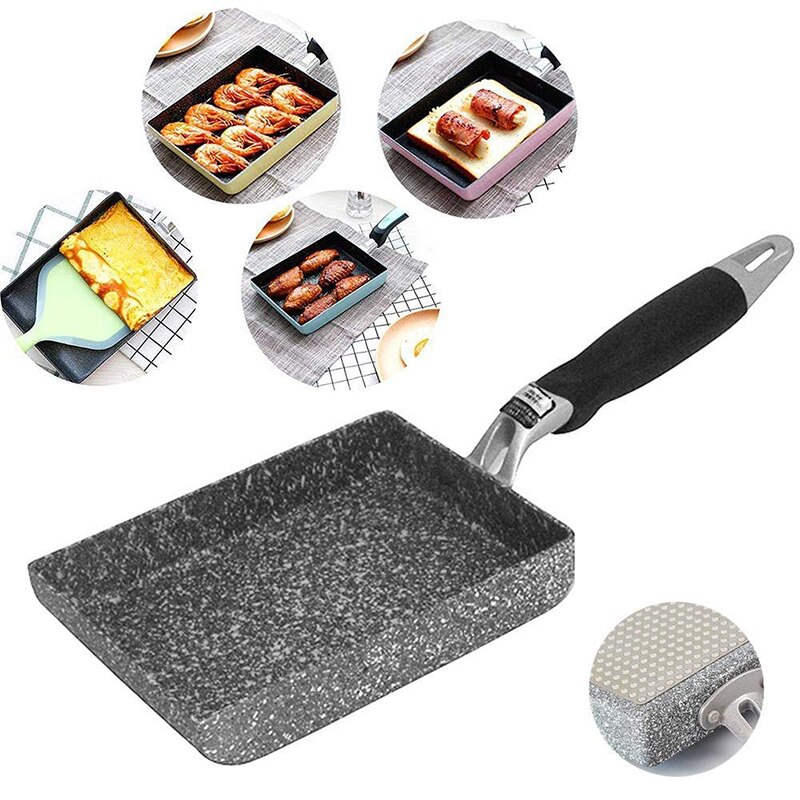 Japanse Quare Non-stick Gebakken Eieren Pannen Aluminium-Stijl Koekenpan Gebakken Eieren Pannen Maker Ontbijt Pot mini Fornuis Pan