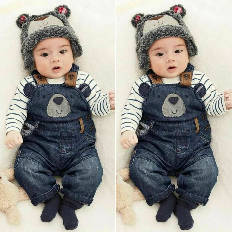 Toddler Infant Boys Long Pants Denim Overalls Dungarees Kids Baby Boy Jeans Jumpsuit Clothes Clothing Playsuit Trousers