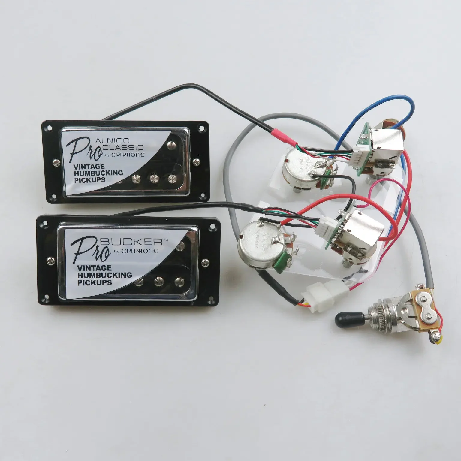 Humbucker Alnico Classic 57 y PRO Bucker pastillas de guitarra arnés de cableado push pull: Negro