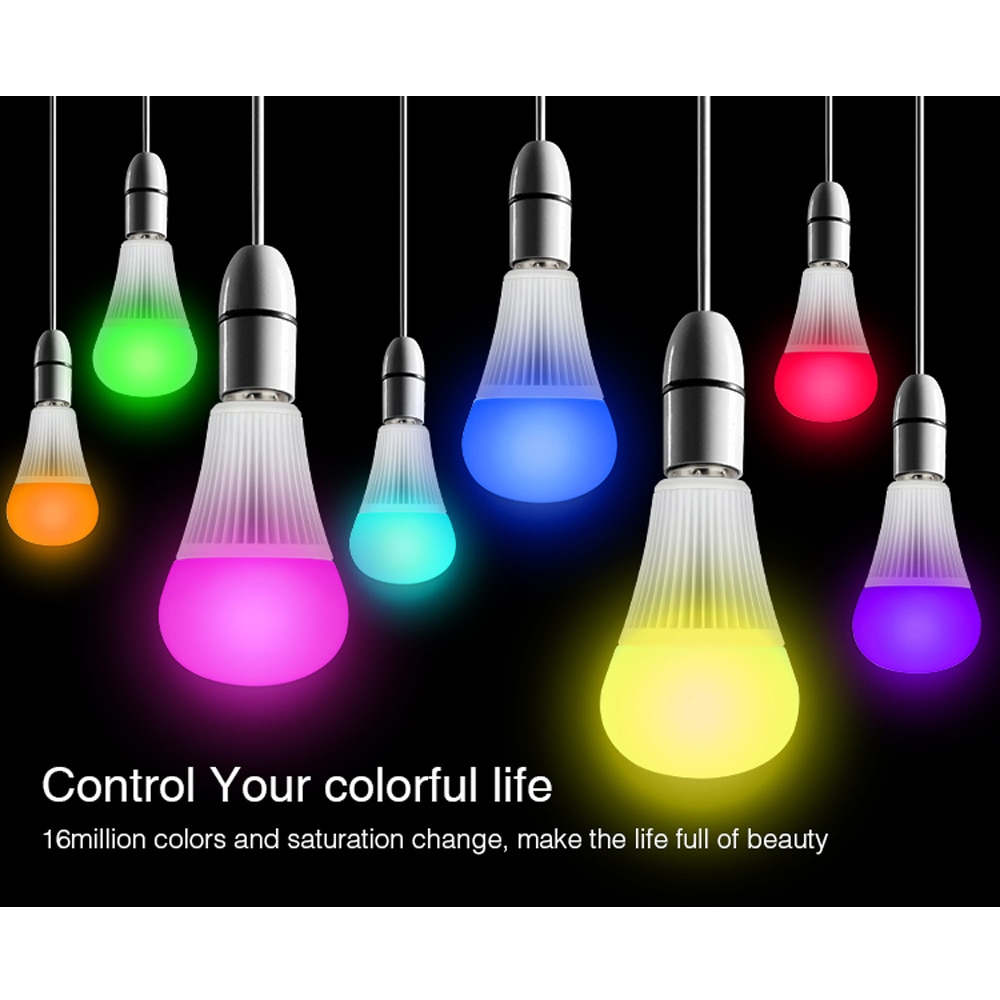 Milight Led Bulb CCT/RGBW/RGBWW/RGB+CCT Dimmable Bulb Light 16 Million Colours MR16 GU10 E14 E27 12W & Alexa wifi Controller