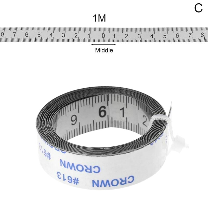 Stainless Steel Miter Track Tape Measure Self Adhesive Metric Scale Ruler CLH@8: C 1M