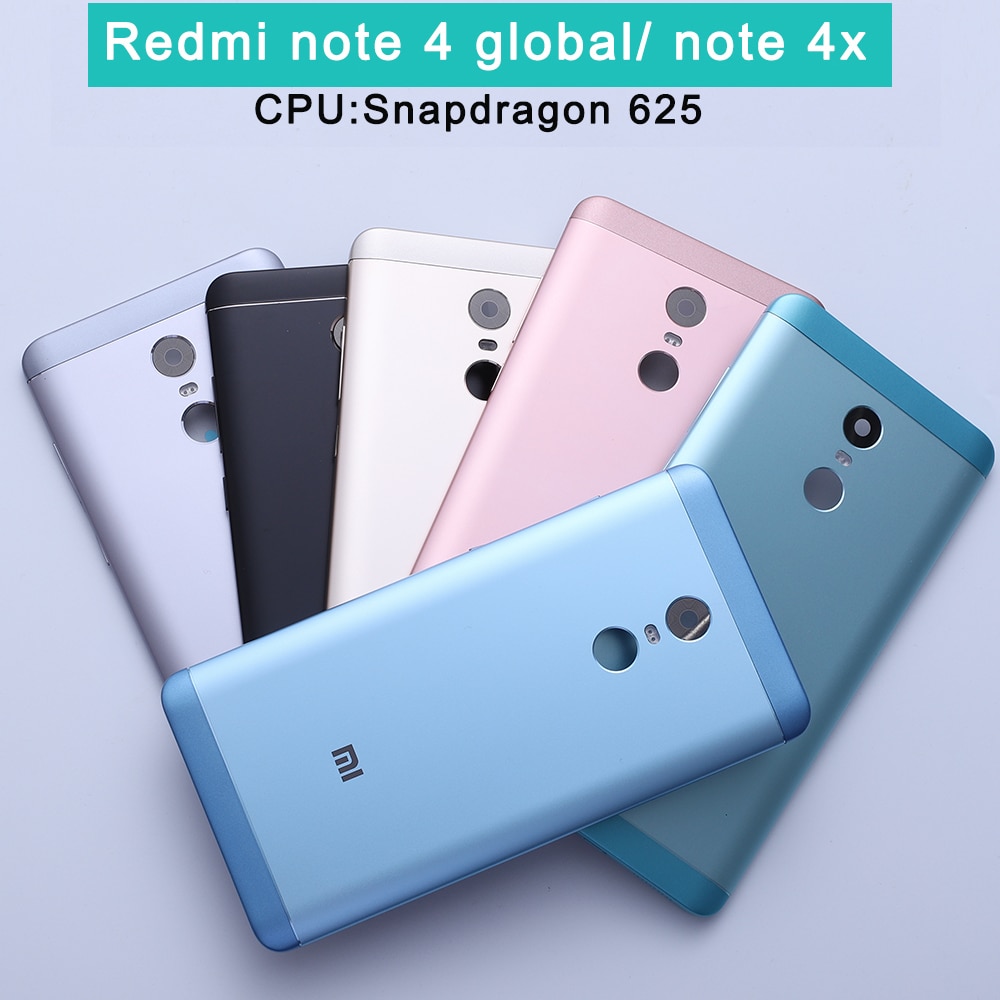 Nueva funda trasera de batería para Redmi Note 4X Redmi Note 4 Carcasa versión Global + botones de volumen + botones de encendido