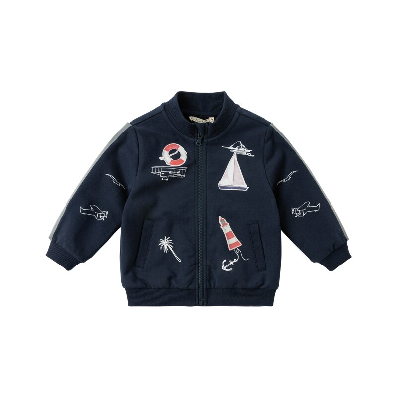 DB16746-abrigo con bolsillos y estampado de dibujos animados para niño, ropa de abrigo para niño pequeño, prendas de vestir para niño: 6Y (120cm)