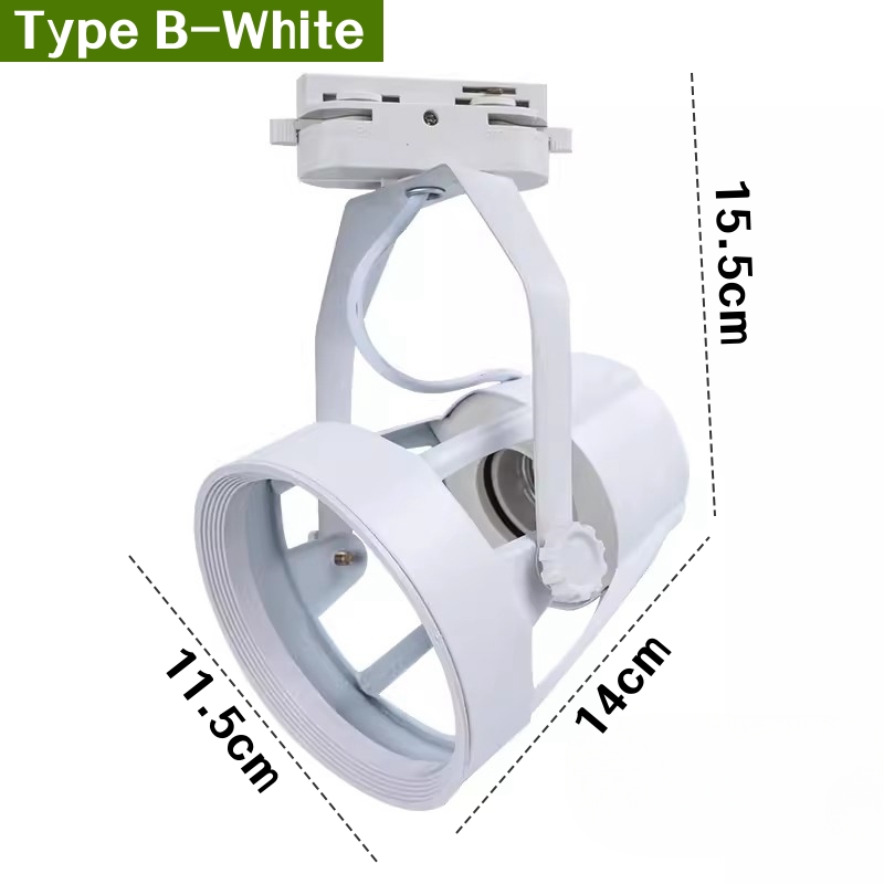 Par30 led e27 base de suporte de luz de pista 2 fios ferroviário lâmpadas de teto titular loja de roupas sala de estar soquete de holofote substituível: vermelho-escuro