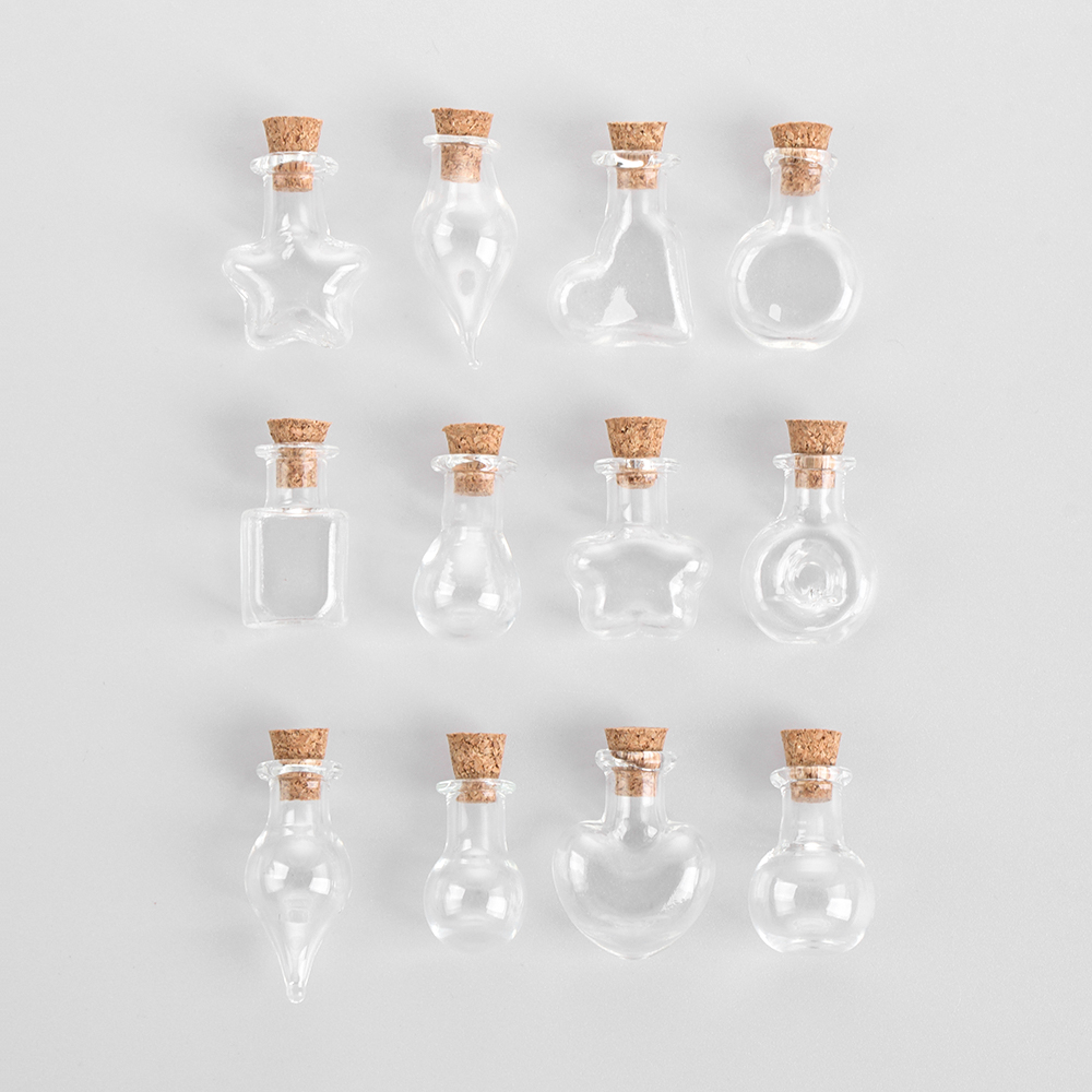 5 stk mini ønskeflaske glaskork tomme prøveglas opbevaringshætteglas gør-det-selv vedhæng boligdekoration korkprop flasker