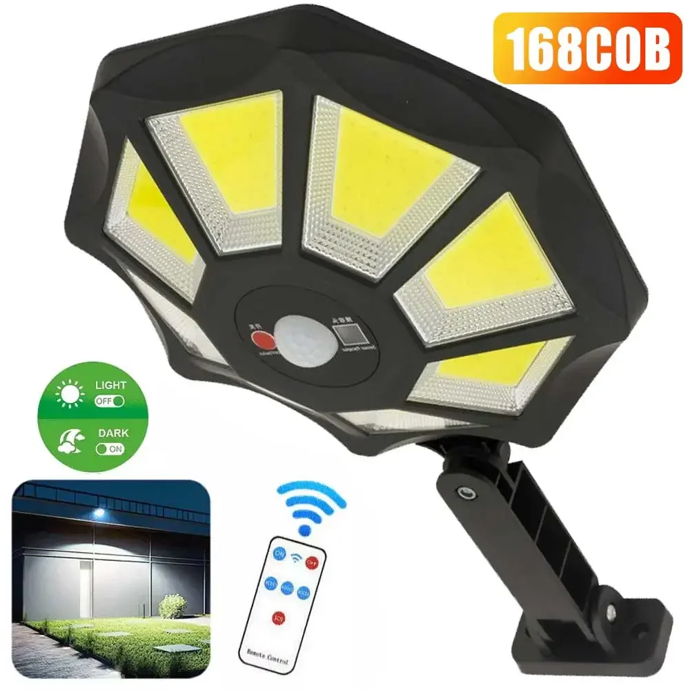 Solar Lights Outdoor With 3 Mode Waterproof Motion Sensor Security Lighting Wall COB Street Lamp for Garden Patio Garage Light: Orange
