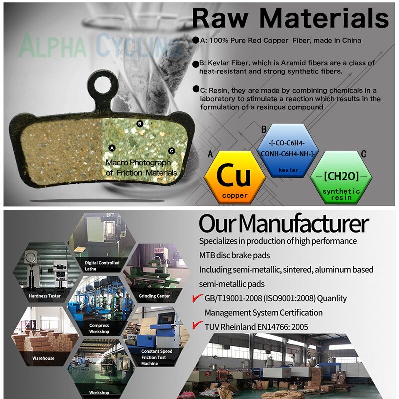 Bicycle Brake Pads for Hope Tech Evo V4 E4 Hydraulic Disc Brake, 4 Pairs, Black RESIN