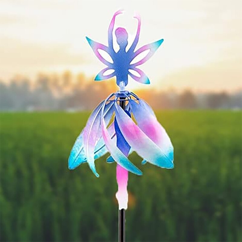 Gebühr Ballerina Wind Spinner Farbwechsel Ballett Spinnen Mädchen Windspiele Rotierenden Deck für Garten Hinterhof Dekorative Glockenspiel