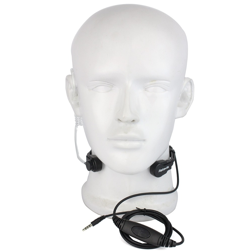 Retevis R-151 1Pin 3.5mm PTT Throat Mic Flexible Earpiece Covert Air Tube Headset Headphone For Mobile Phone/Speakers/Computers