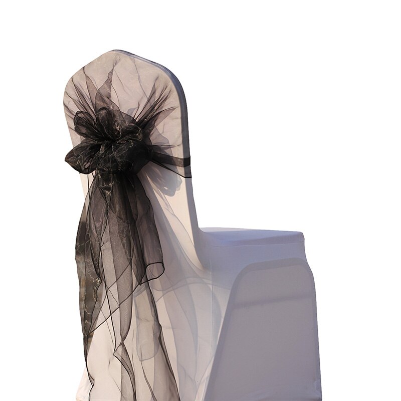 Cinta de Organza para silla, lazos para boda, , decoración de banquete de Navidad, tejido puro de Organza, 65x275 cm, 1 pieza/bolsa: light green