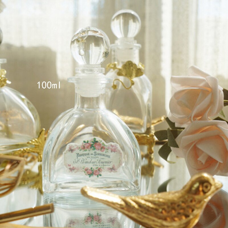 Bouteille de parfum vide en verre de cristal, étiquette palais rétro, décoration pour coiffeuse, bocaux, accessoires pour la maison: D-100ml