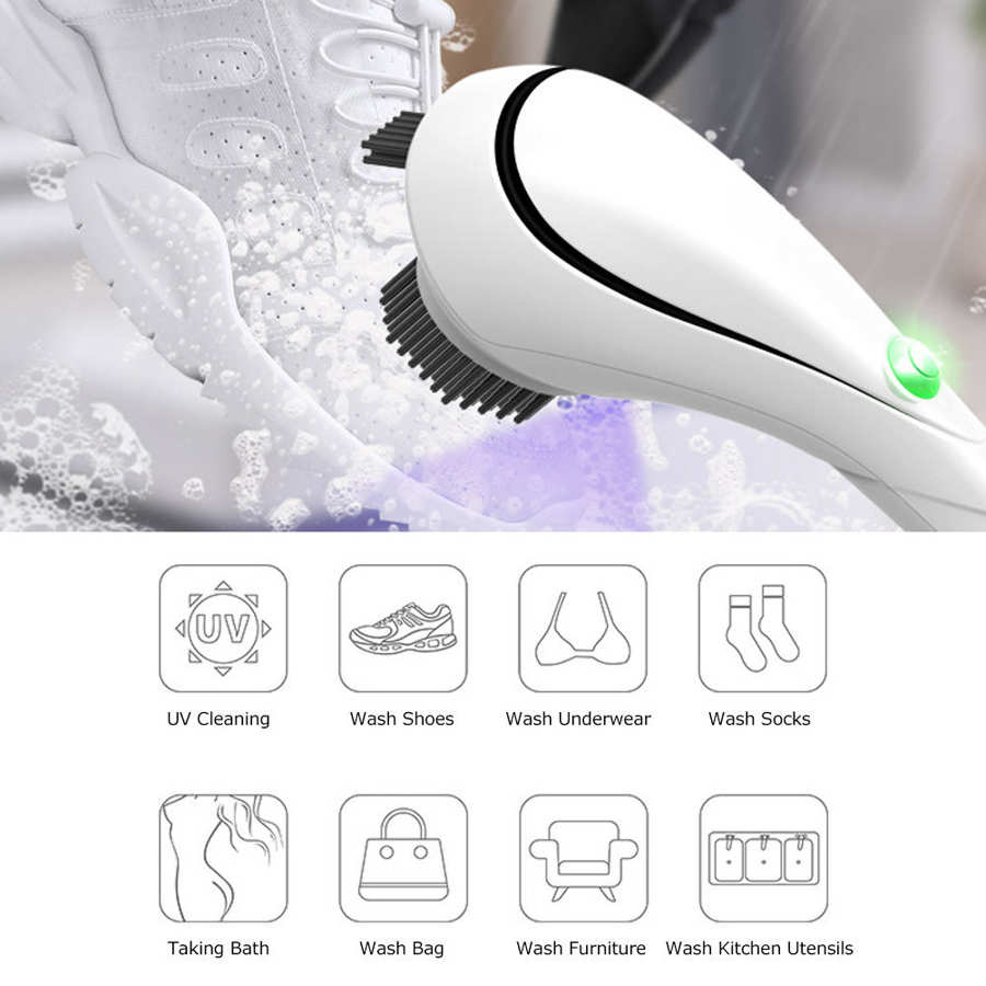 2-Speed Adjustment Shoe Cleaner Brush Ultrasonic Electric Shoe Brushing Device USB Rechargeable Home Shoes Cleaning Tool