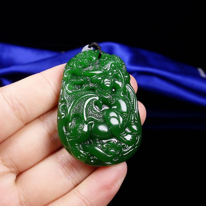 Hetian jaspis pixiu-hänge trendigt boutique-enhörningshänge för män och kvinnor