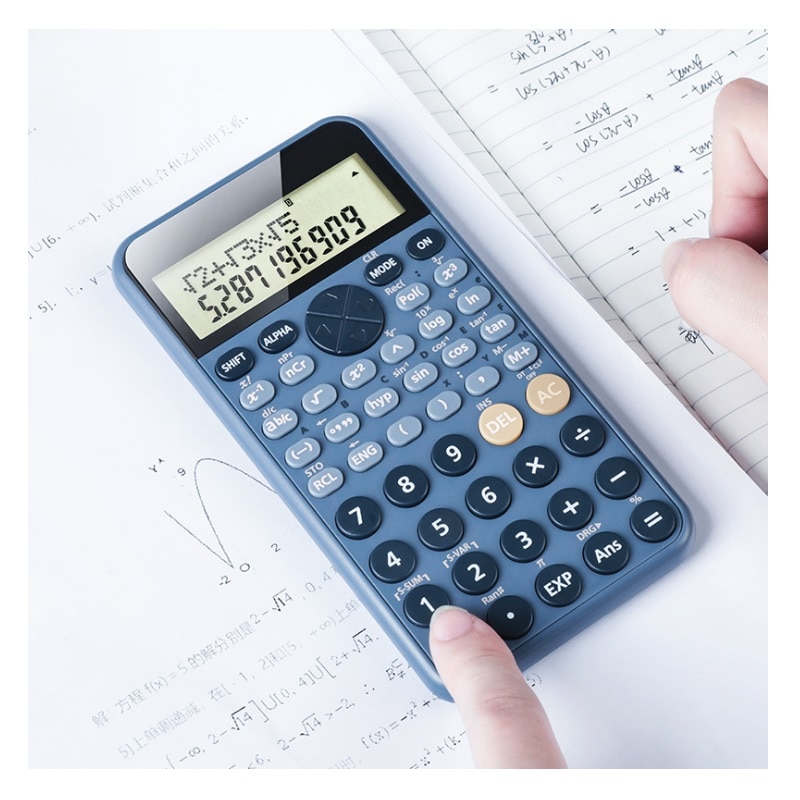 Nova função ciência grande tela calculadora 240 funções solares e bateria de duas maneiras energia fração hyperbolic para estudantes