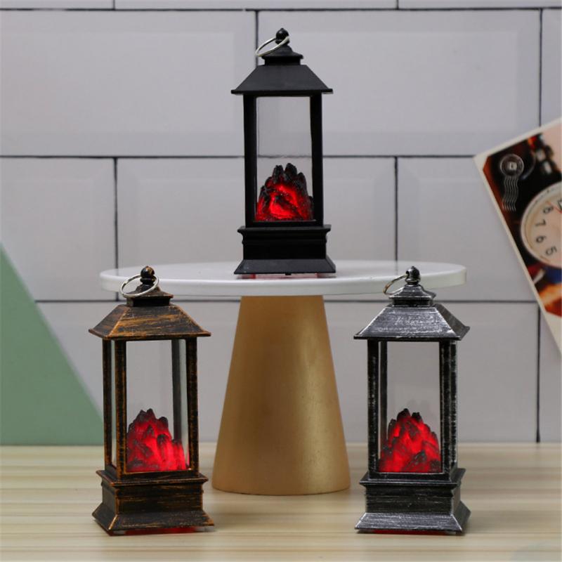 Halloween Lantern wind lamp simulation fire fireplace small wind lamp black carbon flame lamp electronic lamp Christmas luminous