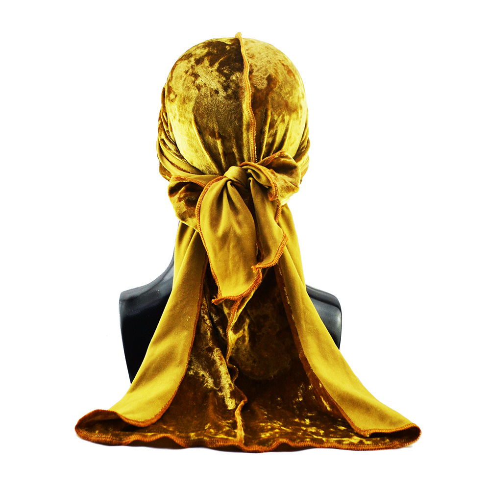 Velours Durag Pour Hommes Pirate Chapeaux Respirant Hiver Flanelle Longue Queue Chapeau de Danse de Rue Casque D&#39;équitation Fond Chapeau Hip-Hop Du chiffon